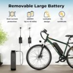 Jasion EB5 Plus Electric Bike, 480 WH Removeable Battery, 750W Peak Motor Electric Mountain Bike, 20MPH Ebike for Adults with Front Fork Suspension. - Image 4