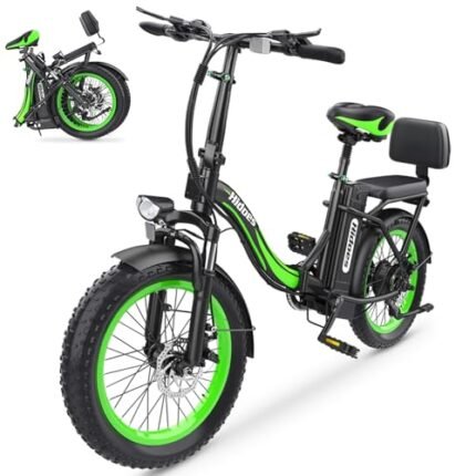 Peak 1200W Moped Style Electric Bike for Adults - 20''×3.0" Fat Tire Electric Bicycle with 624WH, 25MPH & 45 Miles Folding Ebike with Backrest for Commuting Mountains Snow Beach (US Warehouse).