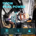 Electric Bike for Adults, 26" x 4.0 Fat Tire Ebike, 1100W Peak Motor Torque Sensor Electric Mountain Bike, 32MPH Electric Bicycle with 52V 20AH Battery, 7 Speed, Hydraulic Brake, UL Certified. - Image 2