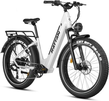 Rattan Pathfinder Electric Bike for Adults,28MPH 65Miles Ebike,Peak 1500W Motor Electric Mountain Bike with 48V 15AH Removable Battery,26 * 4 Fat Tires Ebike for Adults,7-Speed.