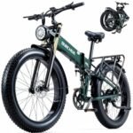 Electric Bike 30MPH Fold Ebike - 48V 20AH 1000W Electric Bicycle Mountain E Bike Motor,70 Miles Long Range 26 * 4 inch Fat Tire e Bike with Dual Suspension.