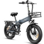 Jasion X-Hunter Electric Bike for Adults,1400W Peak Motor 30MPH Max Speed 624WH Removable Battery, Full Suspension System Design 20‘’*4.0 Fat Tire Foldable Ebike 7-Speed Bicycles,with Basket.