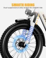 SOHAMO S3 Electric Bike for Adults, 1100W Peak Brushless Moter, 28Mph Foldable Electric Bicycles with 48V 15/20Ah Removable Battery, Max Up to 40/60Miles, 20" Fat Tire Ebike for Road, Sand, Mountain. - Image 4