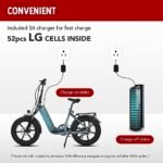 E-Flow, 750W Folding Electric Bike Adults, Up to 90Miles Motor Ebike, 48V 20Ah BAFANG Battery, 20’’x4.0 Fat Tire 28MPH Step-Thru Bicycle for City Commuter, Snow, Beach, Mountain etc. - Image 4