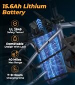 NAVIC CB6PRO Electric Bike for Adults, 750W Peak Power Folding Ebike, 22Mph Max Speed, 749Wh Removable Battery, 14" Adults Electric Bicycle, Max 40Miles Long Range, Mini E Bikes. - Image 3