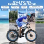 2000W Dual Motor Ebike,35 mph E Bike 48V 23Ah Removable Battery,85 Miles E-Bikes 26" Fat Tires,All Terrain Electric Bike 21-Speed Hydraulic Disc Brake,Electric Bicycle Lockbale Suspension. - Image 4