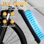 TST Electric Bike for Adults,Electric Bicycle 23MPH,26" Tire,Peak 800W Motor,Range 40 Miles,7-Speed,Commuter Electric Bike with 480Wh Removable Battery Built in,LCD,Suspension Fork,Smart App. - Image 4
