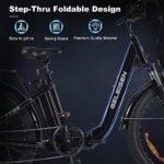 Electric Bike for Adults, 1200W Peak 30MPH Electric City Cruiser Bicycle, 26" x 3.0 Fat Tire Step-Thru Ebike with 48V 16AH/14.5AH Removable Battery, 7-Speed Folding Electric Commuter Bike. - Image 5