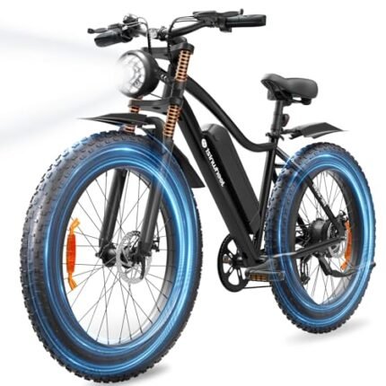 isinwheel M10 Plus Electric Bike for Adults 1500W 28mph Dual Crown Fork Mountain Ebike 48V 13Ah Removable Battery 75 Miles Range, 7 Speed Shift, 26 x 4.0 Fat Tire Adults Electric Bicycles.