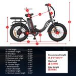 Electric Bike for Adults, 750W Long Range Foldable Ebike with One/Dual Removable Battery, 40-120 Mile/25-30MPH, 20" Fat Tire Electric Bicycle Step-Thru Folding E-Bikes Shimano 7 Gears. - Image 5