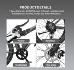 aostirmotor 500W Electric Bike for Adults 26"×4" Fat Tire Electric Bike 36V 13AH Removable Lithium Battery Adult Electric Bicycles, 28MPH E Bike for Adults, Shimano 7 Speed Electric Mountain Bike. - Image 2