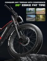 tifgalop Electric Bike for Adults - 26" Fat Tire Electric Bike Beach Snow Mountain Bike, Dual Hydraulic Disc Brakes Electric Bike Full Suspension. - Image 4