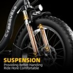 MARS700 Peak 1000W Motor Folding Electric Bike for Adults, 48V 20.8 AH Super Battery Up to 30MPH and 100 Miles, 7-Speed 20" Fat Tire All Terrain Ebike. - Image 6