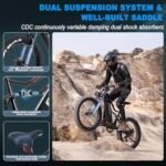 FREESKY Electric Bike for Adults 1800W, 48V 25Ah Samsung Cells Battery Adult Electric Bicycles, up to 35MPH &105 Miles Long Range Ebike, 26" Fat Tire Full Suspension Mountain Beach E Bike. - Image 5