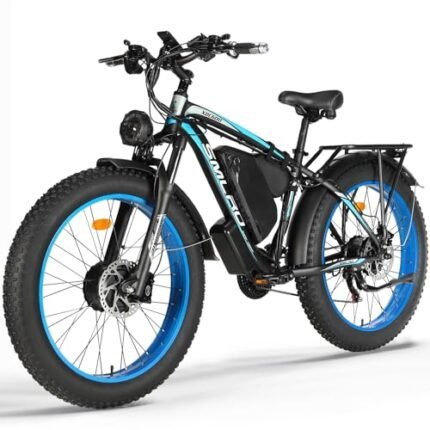 Electric Bike for Adult, Dual Motor 2000W 35MPH AWD Ebike, 48V 22.4AH Removable Lithium Battery, 26" Fat Tire MTB, 21-Speed with Ignition Lock Hydraulic Disc Brake Front Suspension