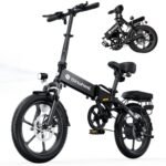 isinwheel U3 16" Foldable Electric Bike Adults, 500W Electric Bicycle, Front Fork Suspension, 19 MPH UP to 45 Miles Folding Ebike for Adults and Teens for Leisure Riding&Commuting, UL2849 Certified.