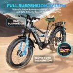 Electric Bike for Adults, Peak 1500W/3000W Single/Dual Motor, up to 35-38 MPH and 90 Miles Range, 1196Wh Battery, 26" x 4.0" Fat Tire Full Suspension 7 Speed Adult Electric Bicycles for Commute. - Image 5