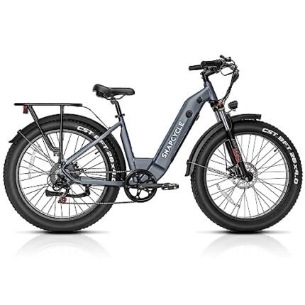 R1 Step Electric Bike for Adults with 48V 14Ah Samsung Removable Battery,1000W Peak Motor 28MPH, 26''* 4'' Fat Tire Step-Thru Ebikes for Adults, Hydraulic Brake Commuter E-Bike, 7-Speed UL