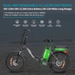 Electric Bike for Adults, 750W Long Range Foldable Ebike with One/Dual Removable Battery, 40-120 Mile/25-30MPH, 20" Fat Tire Electric Bicycle Step-Thru Folding E-Bikes Shimano 7 Gears. - Image 3