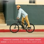 SWFT Edge Electric Mountain Bike for Adults- 44 Miles Max Range, 20mph Max Speed, 26” Tires, 3 Level Pedal Assist, LCD Display, EBike Black. - Image 4