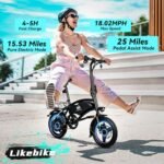 Folding Electric Bike for Adults, 500W Peak Motor, 14" Adults Electric Bicycles, 280.8Wh Battery, 25 Miles PAS Range, Mini E Bike for Adults and Teens, Ebike UL 2849 Certified, 3 Levels Assist. - Image 3