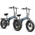 Jasion X-Hunter Electric Bike for Adults,1400W Peak Motor 30MPH Max Speed 48V 13AH Removable Battery, Full Suspension System Design,20''*4.0 Fat Tire Foldable Ebike,7-Speed Bicycles,Blue+Blue.