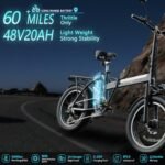 Freego Folding Electric Dirt Bike for Adults, 500W Motor,28Mph Max Speed/48V/20Ah/50Mile Removable Battery 7 Speed Electric Bike, 20" x 3 Tire Foldable Bike Front Supspension,Rearview Mirror. - Image 3