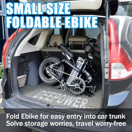 Version 1.0.0 Folding Electric Bike for Adult 400W Brushless Motor Ebike with Max 48v30A Removable Battery,14" Fat Tire City Commuter Ebike, Mini Electric,UP to 20Mph. - Image 7