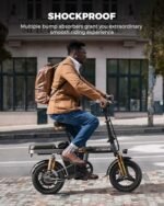 ENGWE T14 600W(Peak) Folding Electric Bike for Adults Teens - 48V10A Battery 14inch Fat Tires E-Bike Full Suspension 19.2MPH 25Miles Range, Compact Commuter Cruiser Ebike. - Image 6