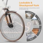 Heybike Cityscape 2.0 Electric Bike for Adults with 1000W Motor Peak,468Wh Removable Battery and up to 50Miles 24MPH,UL Certified 26" Electric Commuter Bike with 7-Speed and Front Suspension.. - Image 4