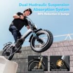 1500W Peak Electric Bike for Adults, 48V 25AH Removable Battery, 30+MPH, 80-100Miles Long Range Foldable Electric Bike, 20"x4.0" Fat Tire, 8 Speed Magnesium Alloy All Terrain Ebike. - Image 4