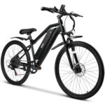 SWFT Edge Electric Mountain Bike for Adults- 44 Miles Max Range, 20mph Max Speed, 26” Tires, 3 Level Pedal Assist, LCD Display, EBike Black.