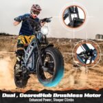 2000W Electric Bike Adults Dual Motor with 48v 24.5AH Removable Battery, 20Inch Fat Tire Mountain EBike, 35MPH Full Suspension AWD E Bike for Commuter Beach, Shim 7-Speed Gear. - Image 2