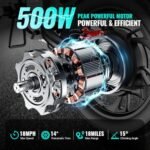 TST Foldable Electric Bike for Adults, Small Electric Bicycle 500W Peak Motor, Commuter Ebike 18MPH, Max 18 Miles Range, 14" Pneumatic Tires Portable Electric Bike with Smart LED Screen. - Image 3