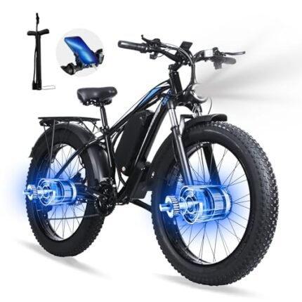 Electric Bike for Adults，Dual Motor Ebike，2000w Electric Bike，Fat Tire Electric Bike with 48V/23Ah Battery，Men's Electric Bike,90 Miles Electric Bicycle and Passed UL&GCC Certification.