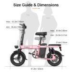 Toofly Foldable Electric Bike for Adult, 20MPH Speed & 20Miles Long Ranges, 500W Motor & 48V 15Ah Removable Battery, 14" Tires Folding E Bike Adults Electric Bicycle for Commuter Travel. - Image 7