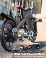 ANCHEER 14" Folding Electric Bike for Adults, 22MPH Ebike with 350W Motor[Peak 500W], 48V 374Wh Battery, Dual Shock Absorber,Brake Taillight, Cruise Control, UL 2849 Certified Electric Bicycle. - Image 3