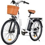 Electric Bike for Adult - 26" City Cruiser Electric Bicycle 350W Motor-12.5 Ah Removable Battery-Up to 40 Miles,Shimano 6-Speed and Dual Shock Absorber,City Electric Commuter Bike for Adults.