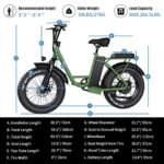 Freego Electric Dirt Bike for Adults, Electric Motorcycle for Adults, 20" x 4 Fat Tire Electric Bicycle, 48V/15AH/25AH Removable Battery, 30Mile/62Mile/28MPH, with Front and Rear Cargo Rack, 2 Seater. - Image 5