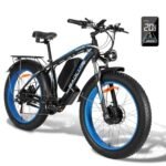 2000W Dual Motor Fat Tire Ebike - 35MPH Electric Bike for Men Women, 48V 23Ah Removable Battery, 80 Miles Adults Electric Bicycle with 21 Speed Gears Lockable Suspension for Off-Road Mountain Snow.