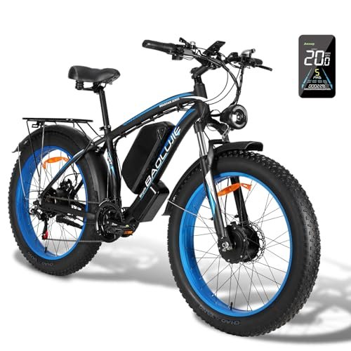 Version 1.0.0 2000W Dual Motor Fat Tire Ebike - 35MPH Electric Bike for Men Women, 48V 23Ah Removable Battery, 80 Miles Adults Electric Bicycle with 21 Speed Gears Lockable Suspension for Off-Road Mountain Snow. - Image 1