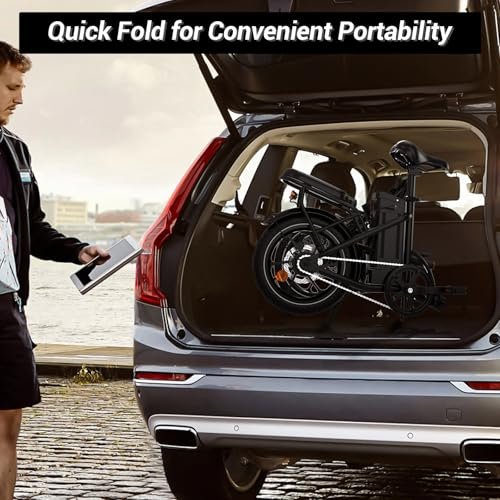 Version 1.0.0 16" Folding Electric Bike Adults, Peak 630W Adult Electric Bicycles, Up to 25 MPH and 35 Miles Foldable Ebikes, Electric Bike for Teens with 36V 8Ah Removable Battery, Dual Disk Brake. - Image 6