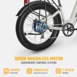 VELOWAVE Electric Bike 26" Fat Tire Ebike Electric Bike for Adults with 750w (Peak 1000W) Brushless Motor 48V 15AH Removable LG Cell with Lock& Bell. - Image 3