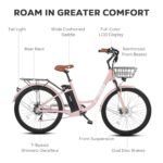 Viribus Electric Bike for Women, 500W (Peak 750W) 48V 13AH City Ebikes for Adults with Basket, Rack, Suspension, Aluminum Frame, Cruiser Commuter E Bike for Women, Step Through Electric Bike. - Image 5