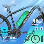 HILAND Rockshark Electric Bike for Adults, 27.5 inch Electric Mountain Bicycle with 10.4Ah Removable Battery, 350W 36V Motor, 21 speeds 20MPH Ebike for Men. - Image 3