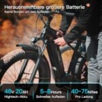 HAOQI Eagle Electric Bike for Adults, Fat Tire Ebike with 750W Motor 48V 20Ah Removable LG Battery, 26x4.0 Mountain E Bike to 28MPH with 7-Speed. - Image 3