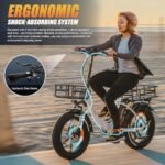VITILAN 1200W Peak Electric Bike for Adults, U7 2.0 Folding 20*4.0 Inch Fat Tire Ebike, 48V 20AH Sam-Sung Removable Battery Max Range 80Miles&28Mph, Step-Through Electric Bicycle With Dual Suspension. - Image 4