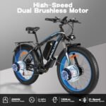 2000W Dual Motor Ebike,35 mph E Bike 48V 23Ah Removable Battery,85 Miles E-Bikes 26" Fat Tires,All Terrain Electric Bike 21-Speed Hydraulic Disc Brake,Electric Bicycle Lockbale Suspension. - Image 3