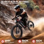 2000W Electric Bicycle for Adults- Moped Style Ebike with 1144WH Battery Pack up to 50 Miles 37MPH, 26" Fat Tire, 7-Speed, 6-Layer Suspension. - Image 6