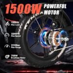 V93 Moped Electric Dirt Bike 1500W Motor, 32MPH Speed, 48V 15.6 Battery, Long Range 30-60 Mile, 20" Fat Tire, Full Suspension & Hydralic Brake. - Image 2